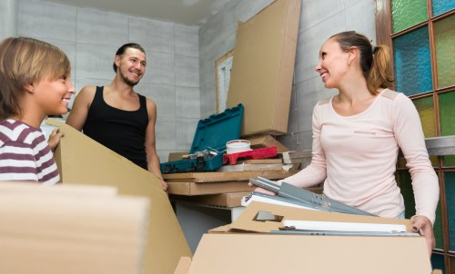 Boxes and furniture loaded by removal companies in Paddington