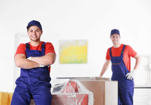 Professional office removals in Paddington with moving boxes and workspace equipment