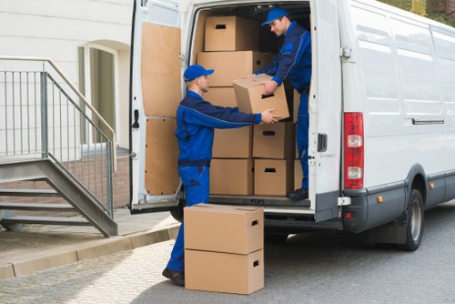 Removal van positioned near a Paddington flat with parking and access challenges