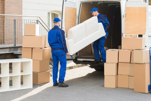 Commercial relocation team handling office furniture during Paddington office removals