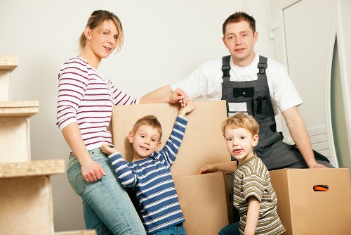 Professional movers organizing boxes for transport in Paddington