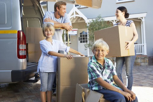 Packing supplies and moving boxes prepared for a Paddington house relocation