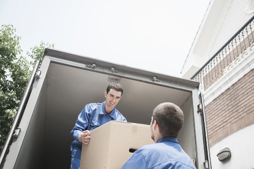 Removal truck servicing a Paddington house move in an inner-city street